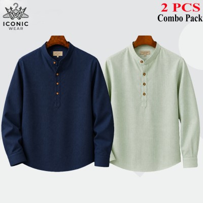 2 Pcs Remi Cotton Full sleeve Solid Katua