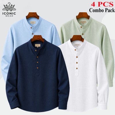 4 Pcs Remi Cotton Full sleeve Solid Katua