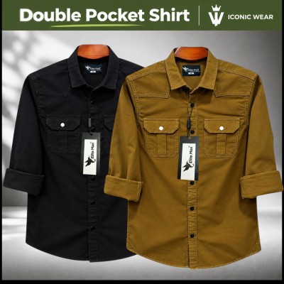 2 Pcs Men's Premium Double Pocket Shirt