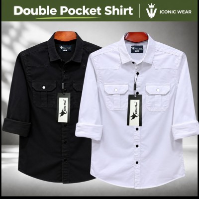 2 Pcs Men's Premium Double Pocket Shirt
