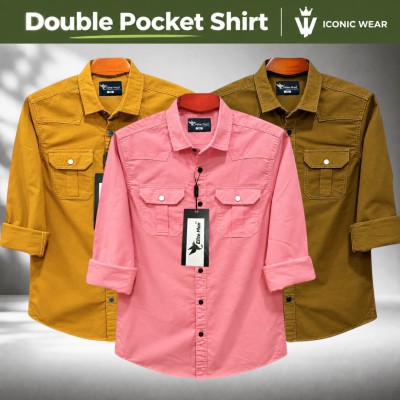 3 Pcs Men's Premium Double Pocket Shirt