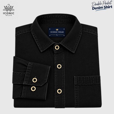 Denim Jeans Shirt - Black