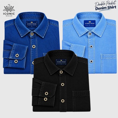 3Pcs Denim Jeans Shirt Combo