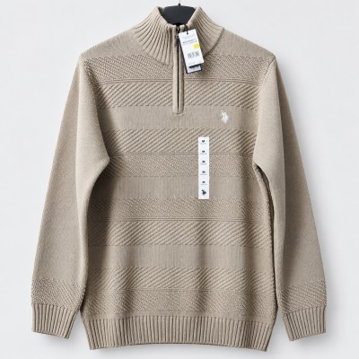 Men’s Quarter-Zip Knit Sweater-cream